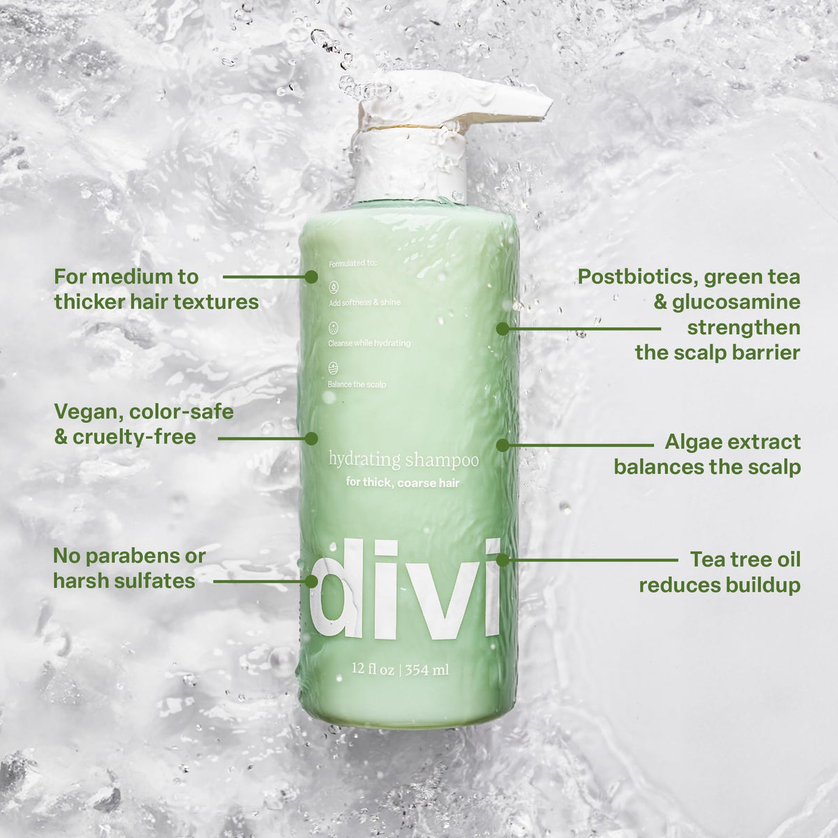 Divi algae and tea tree extract close-up highlighting natural actives