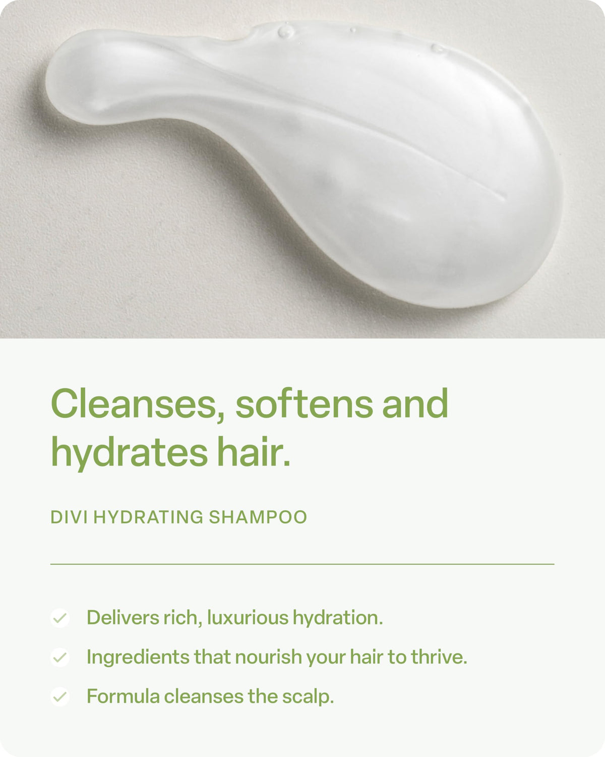 Divi back label close-up with ingredients list and usage benefits