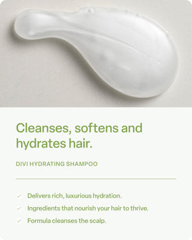 Divi back label close-up with ingredients list and usage benefits