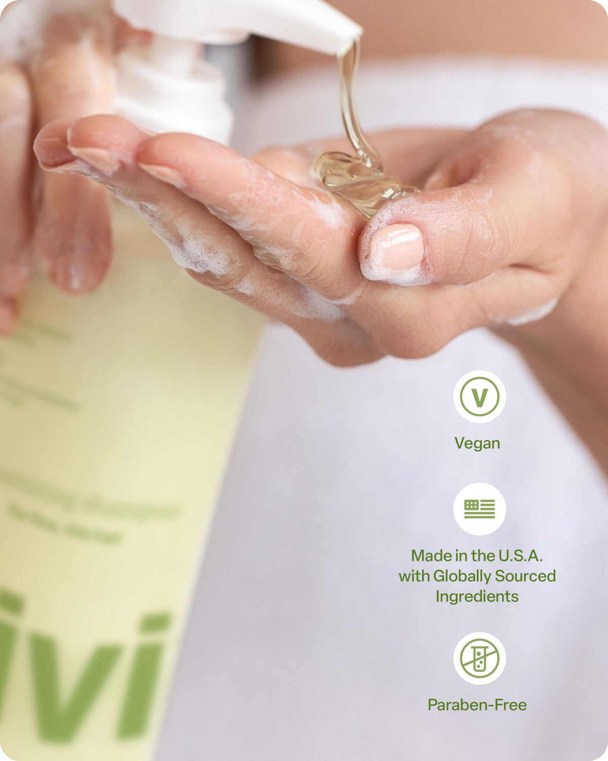 Divi in shower lifestyle image showing daily use and fresher hair