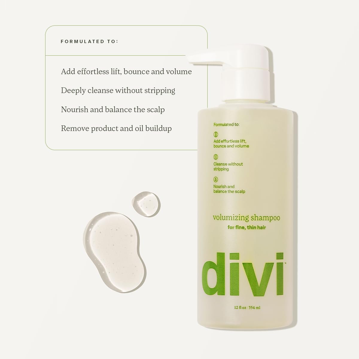 Divi ingredient array featuring green tea and microalgae for scalp balance