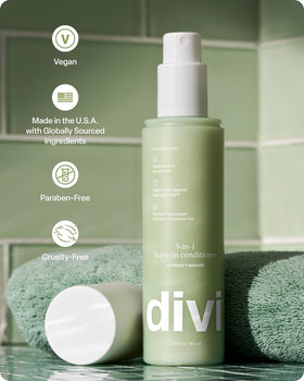 Divi label close-up showing ingredient list and vegan, paraben-free badges