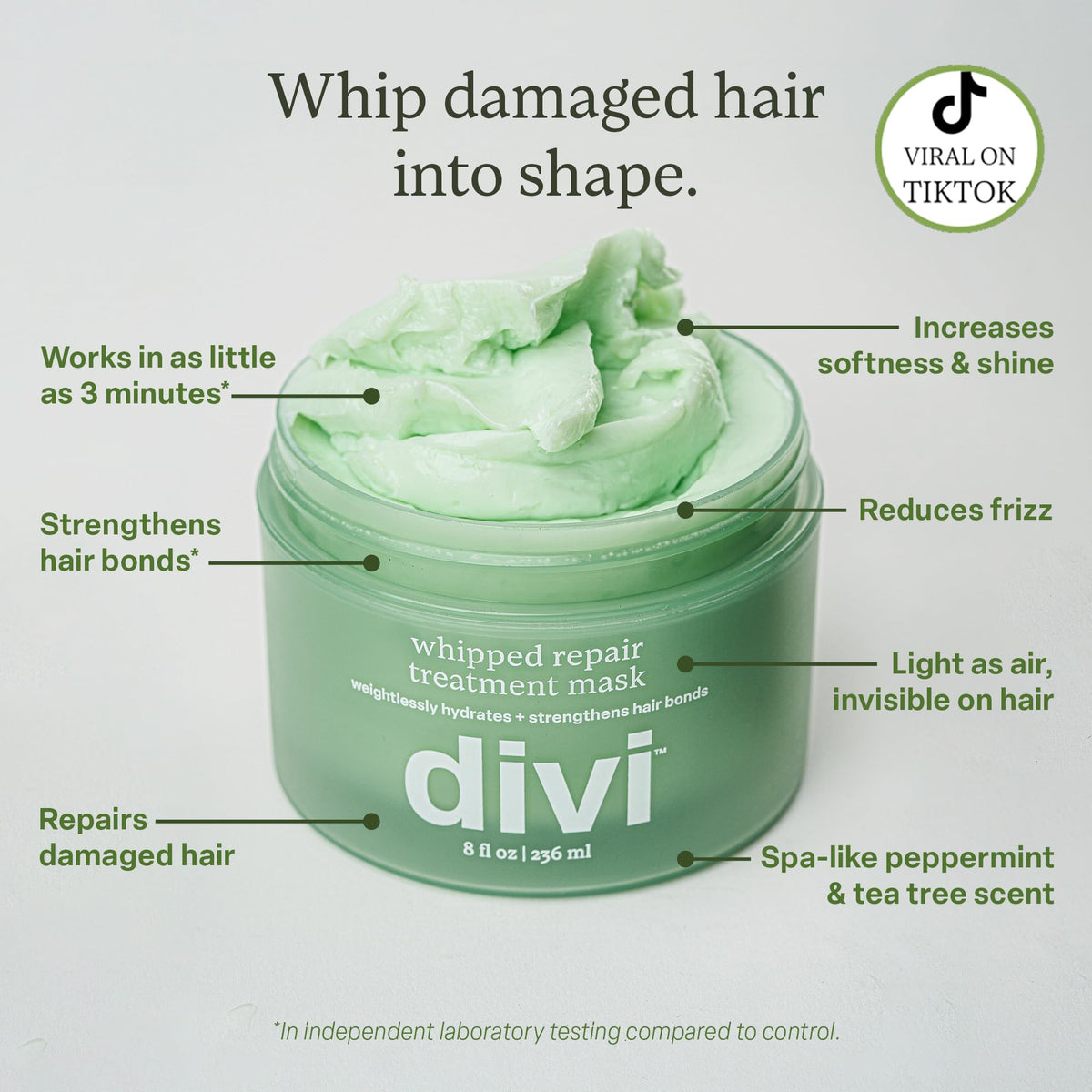 Divi whipped mask texture close-up highlighting lightweight absorption