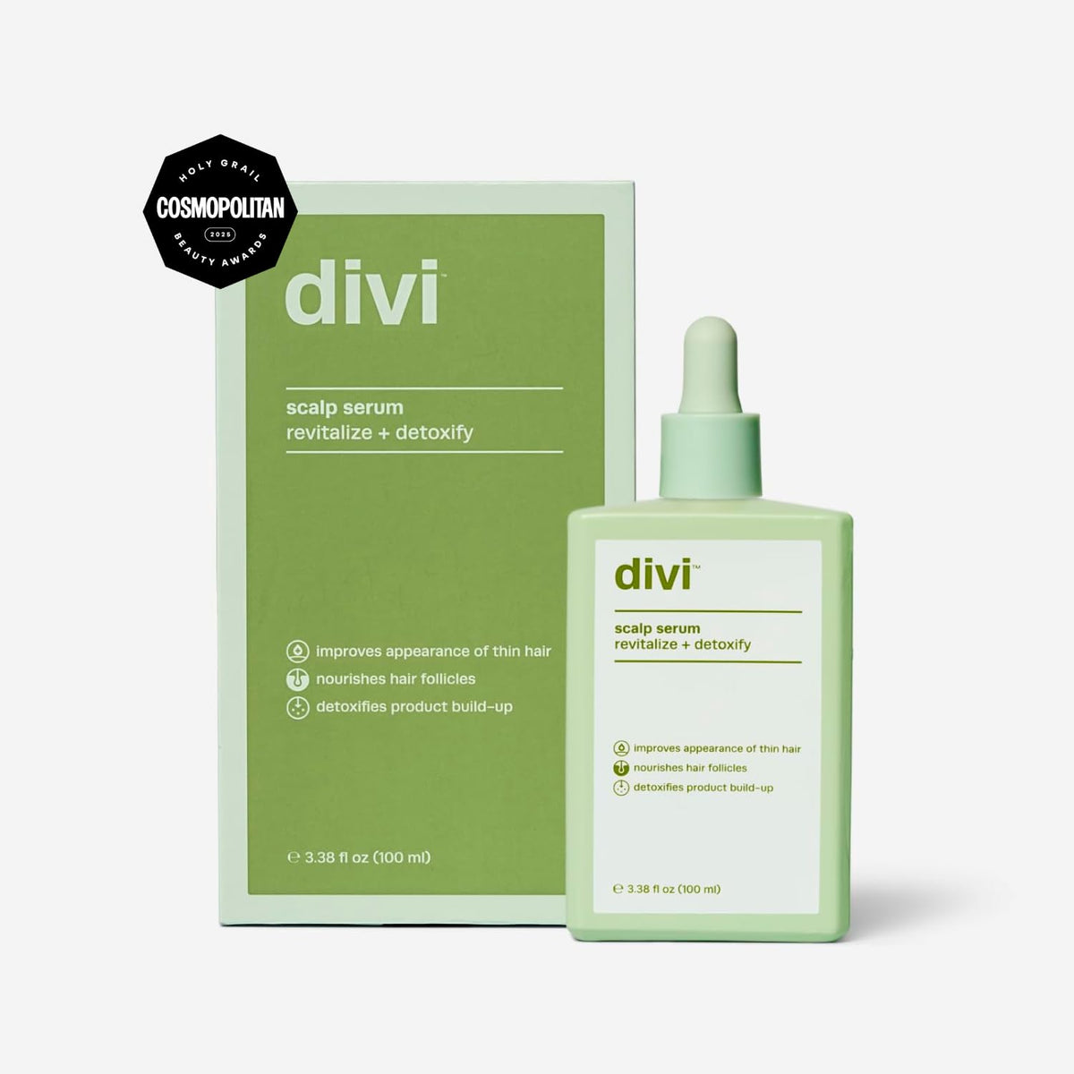divi dropper applying serum to scalp demonstrating precise dosing benefit