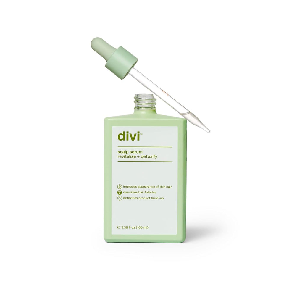 divi bottle front view showing label and clean design benefit: clear product identity