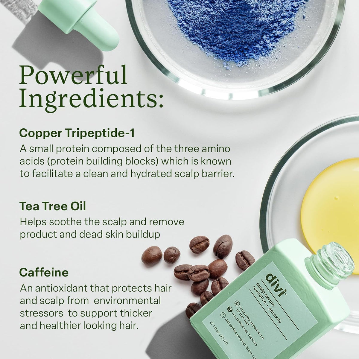 divi applying serum directly to scalp, demonstrates targeted nourishment benefit
