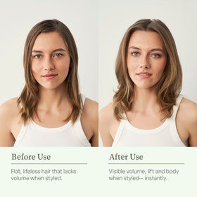 divi cream being used during blow-dry for added root lift