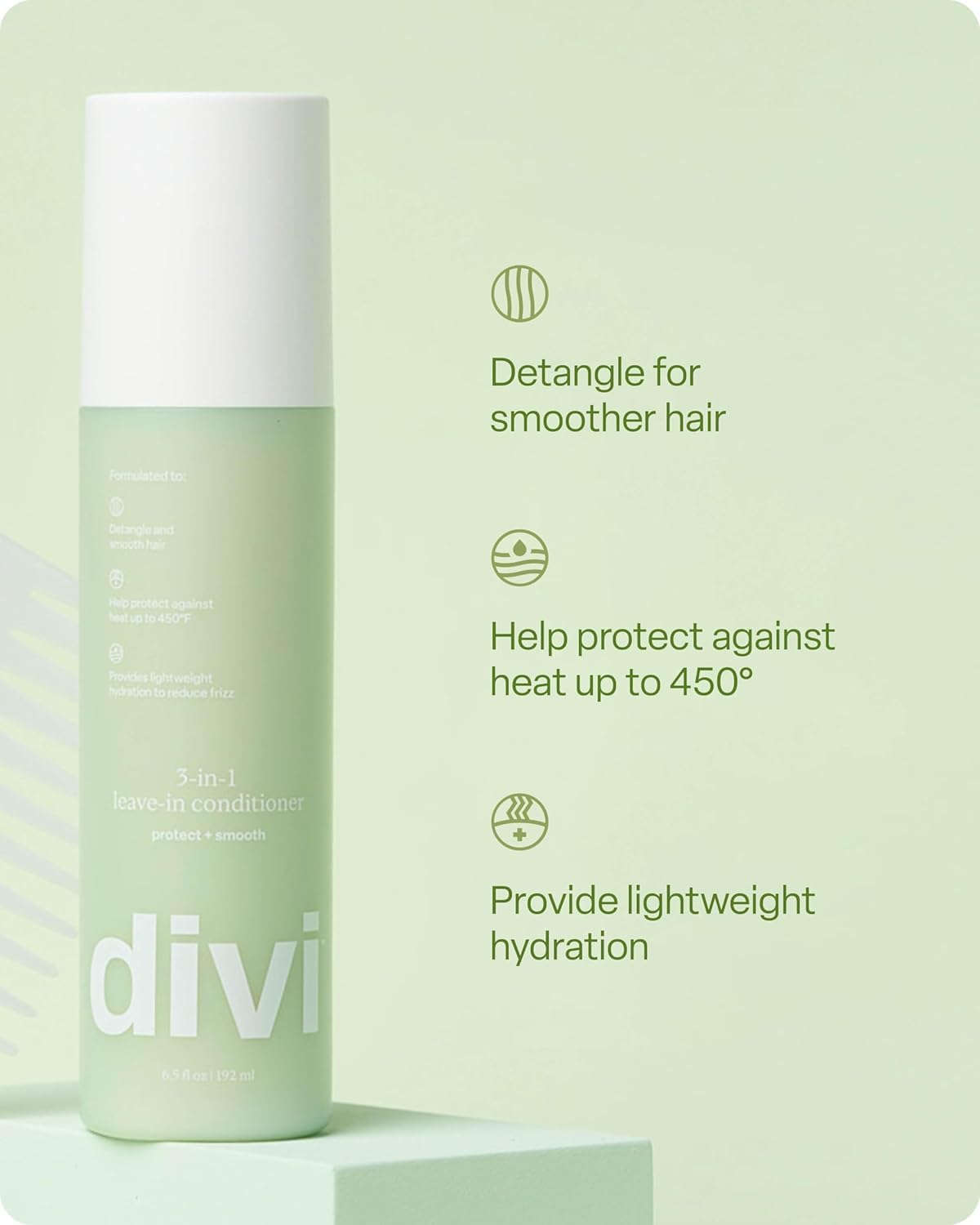 Divi texture and ingredients view highlighting squalane blend for smoothness