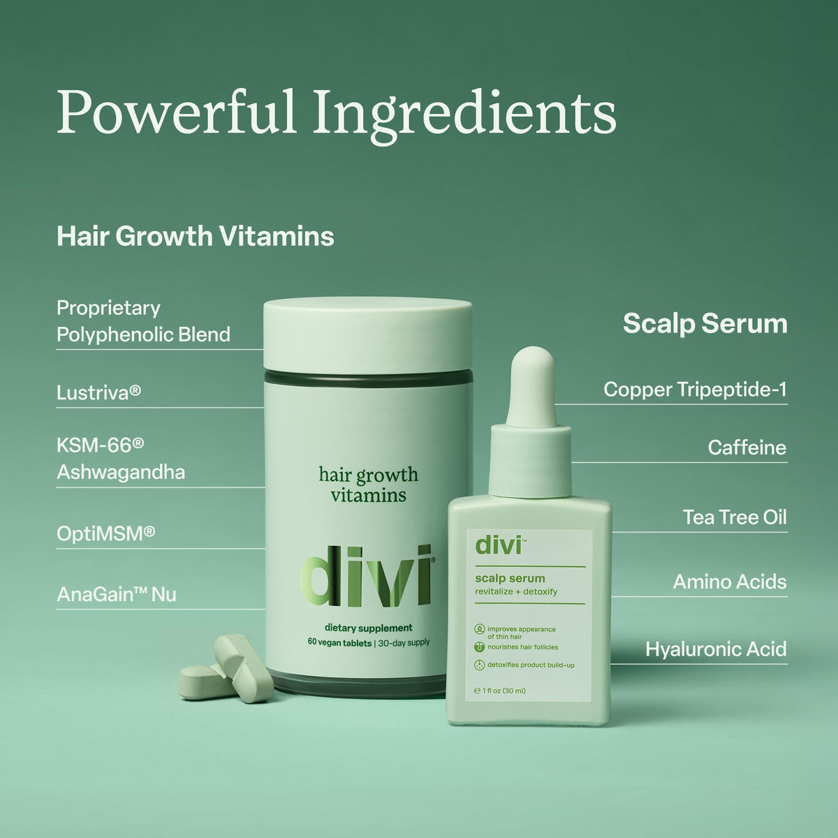 divi applying serum to scalp demonstrating targeted coverage benefit
