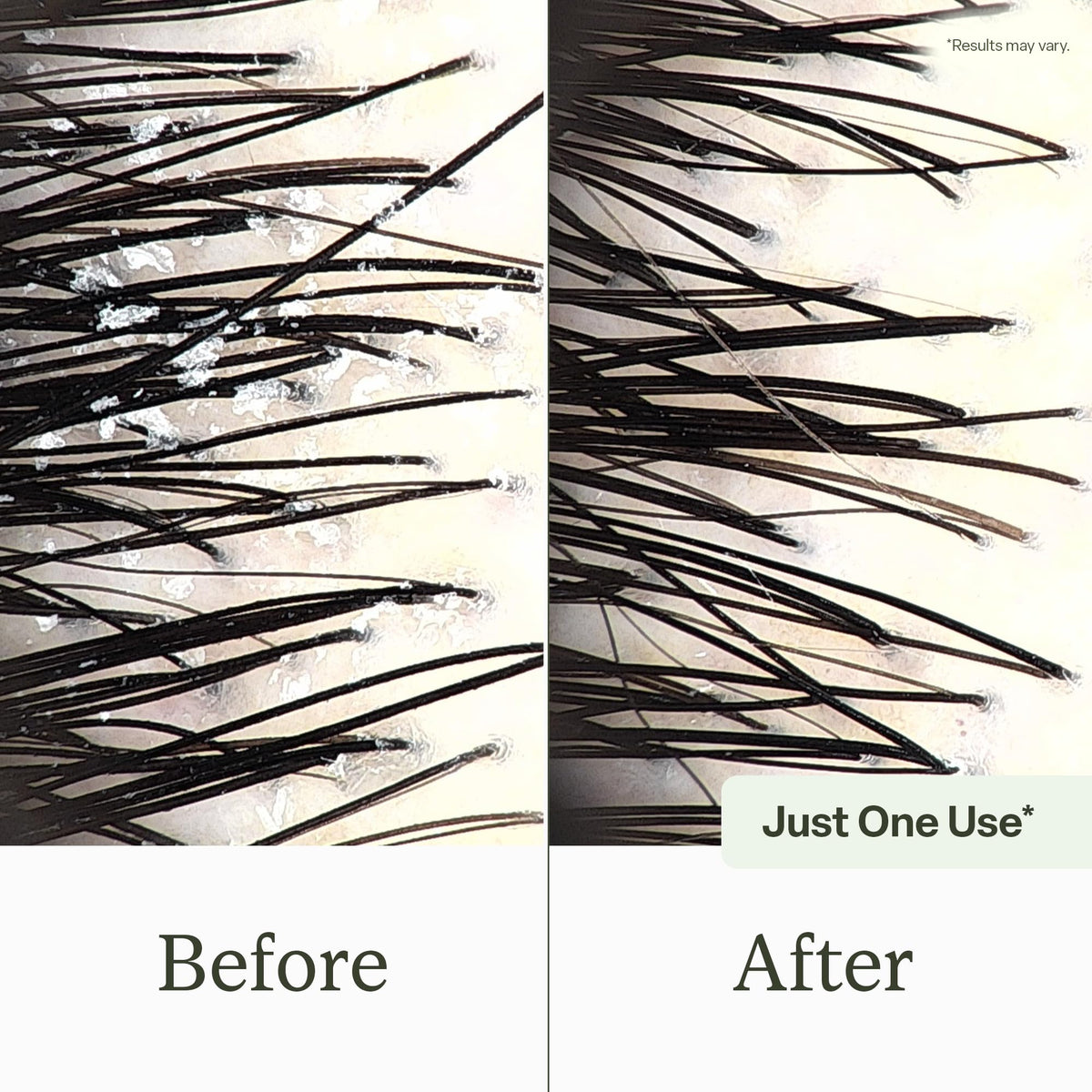 Divi shampoo in use on wet hair showing buildup removal benefit