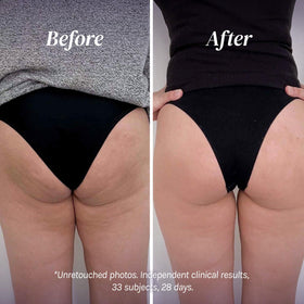 Divine Derriere cream in hand being applied to skin for smooth results