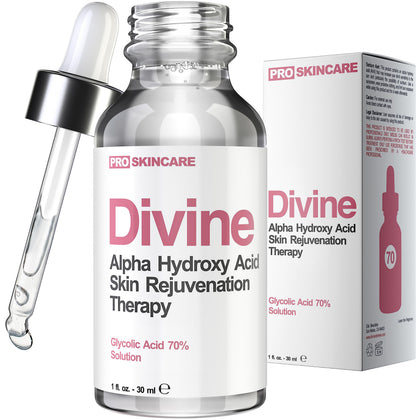 Divine Derriere bottle front view showing professional-strength peel and clear formulation benefit