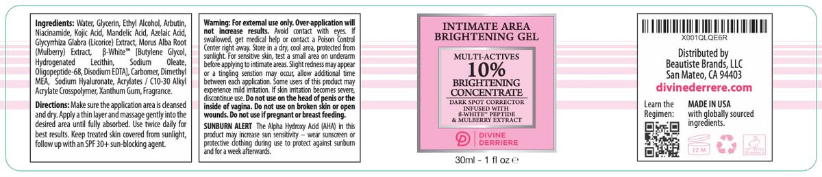 Divine Derriere natural ingredients display highlighting plant-based actives