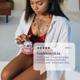 Divine Derriere placed on a bathroom shelf in lifestyle setting suggesting daily routine fit