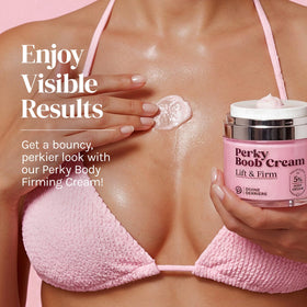 Divine Derriere jar next to a hand to show scale and convenient travel-friendly size