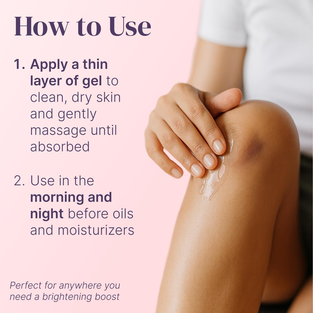 Divine Derriere applied underarm illustrating brightening benefit