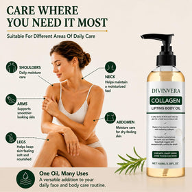 Divinvera label detail highlighting collagen and botanical blend