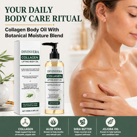 Divinvera oil pouring texture demonstrating lightweight absorption