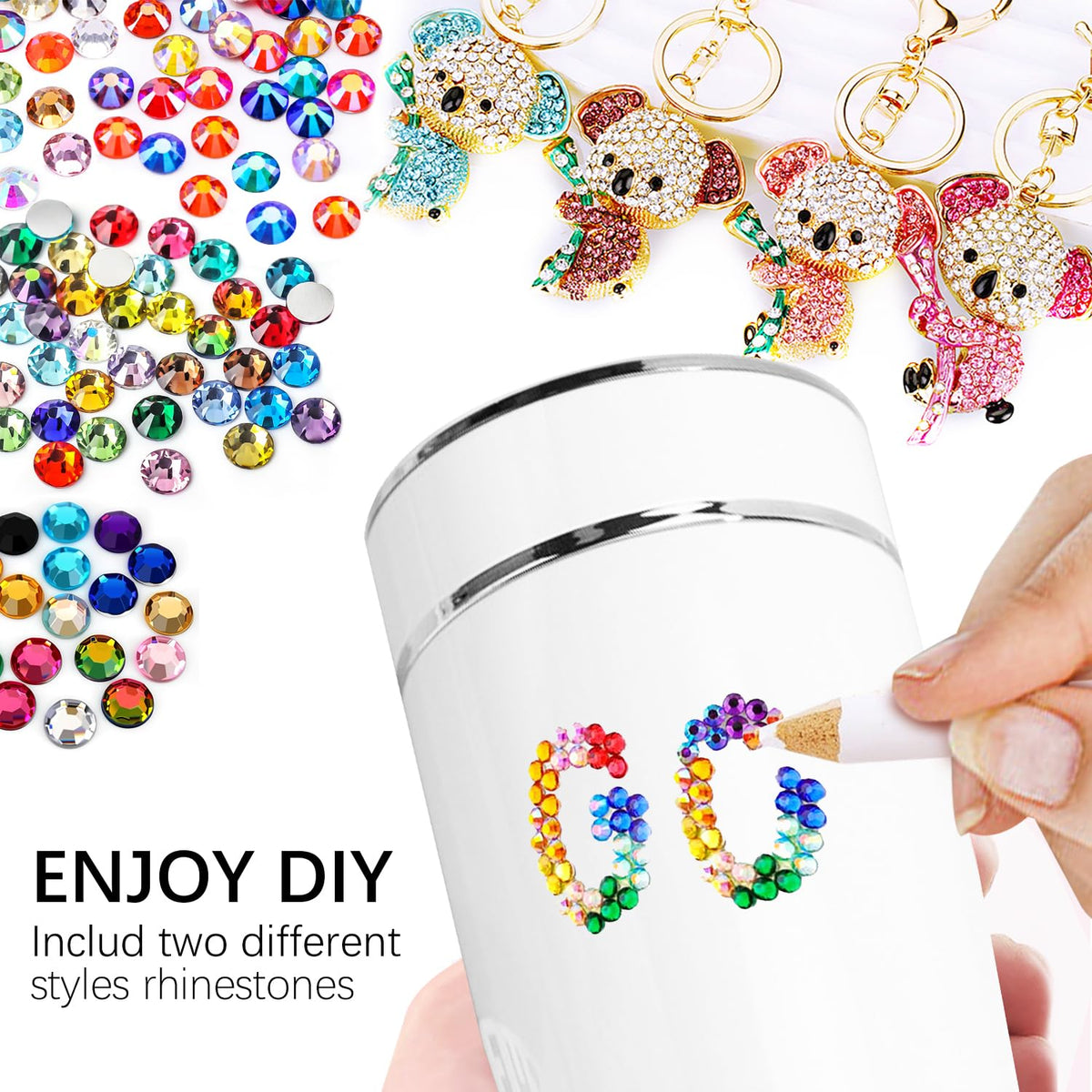DIYCICO pickup pen positioning a rhinestone for precise application and faster decorating