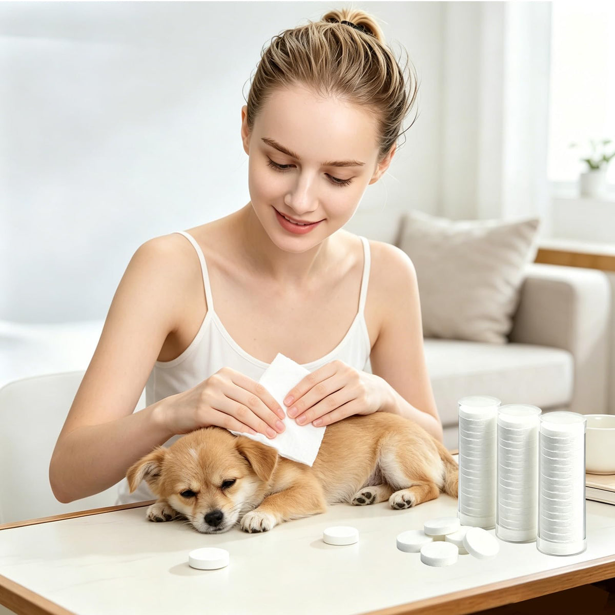 DK-SIMINA towels with dispenser setup for tidy countertop access