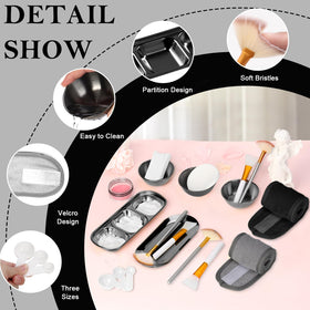 DLUGOPIS fan and applicator brushes detail showing bristles for even mask application