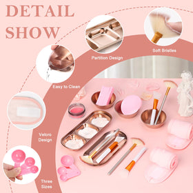 DLUGOPIS fan brush and applicator brush detail for smooth mask application