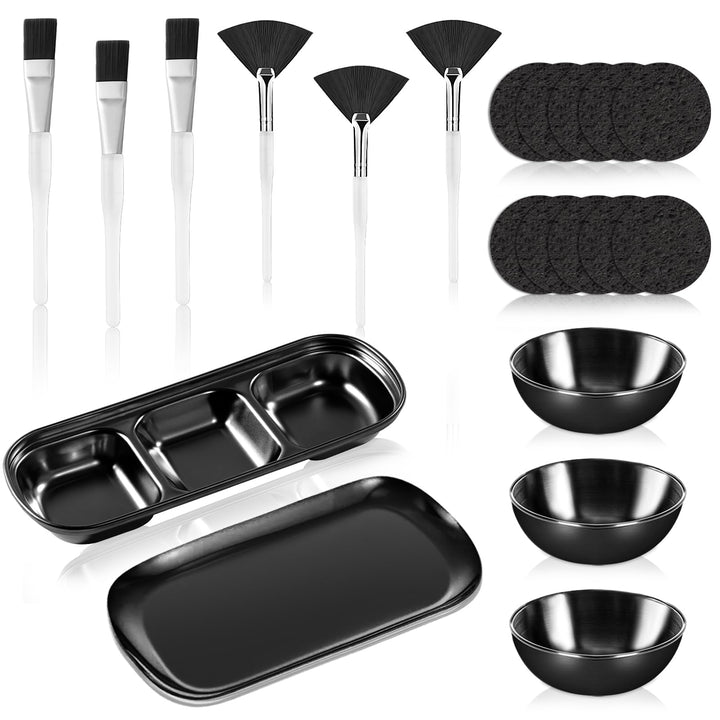 DLUGOPIS kit front view showing all black esthetician tools for organized skincare