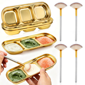 DLUGOPIS front view showing gold trays and brushes, professional organization benefit