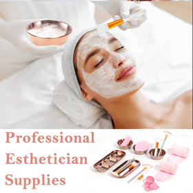 DLUGOPIS adjustable spa headbands on tray for comfortable, drip-free facials