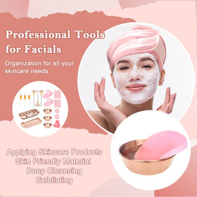 DLUGOPIS home facial setup with tools arranged for efficient skincare routine