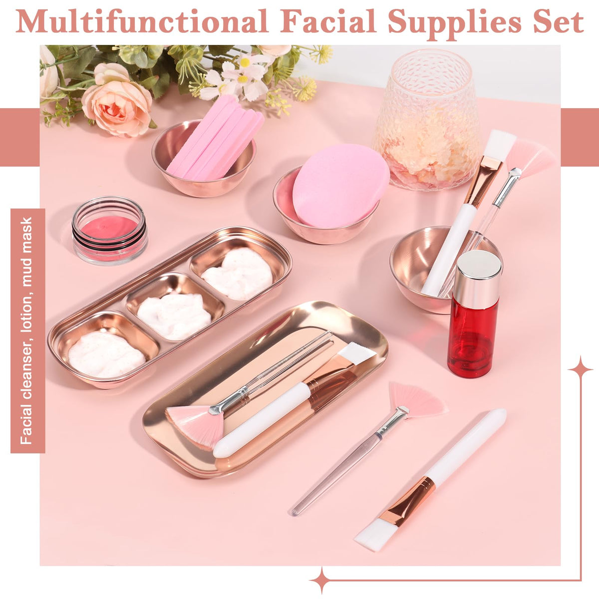 DLUGOPIS skincare tray holding bowls and brushes for a tidy treatment setup