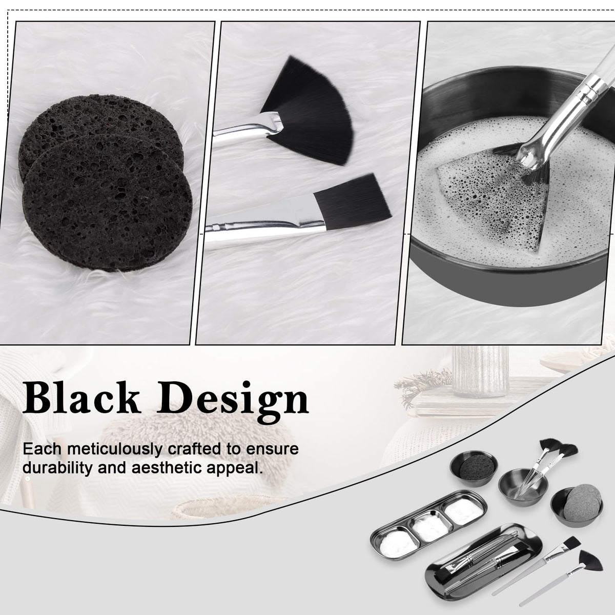 DLUGOPIS three-compartment serving tray holding lotions, keeps supplies tidy and accessible