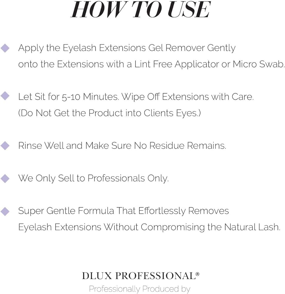 DLUX PROFESSIONAL label panel showing cosmetic-grade ingredients and directions