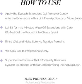 DLUX PROFESSIONAL label panel showing cosmetic-grade ingredients and directions
