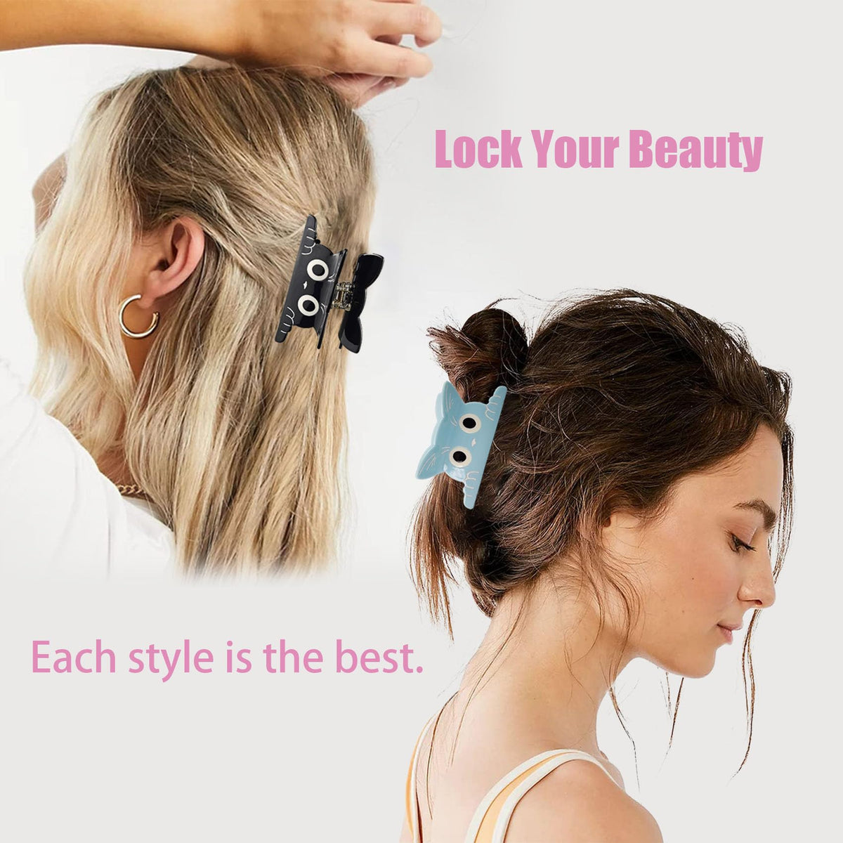 DMJHJY clip worn in half-up hairstyle demonstrating everyday styling benefit