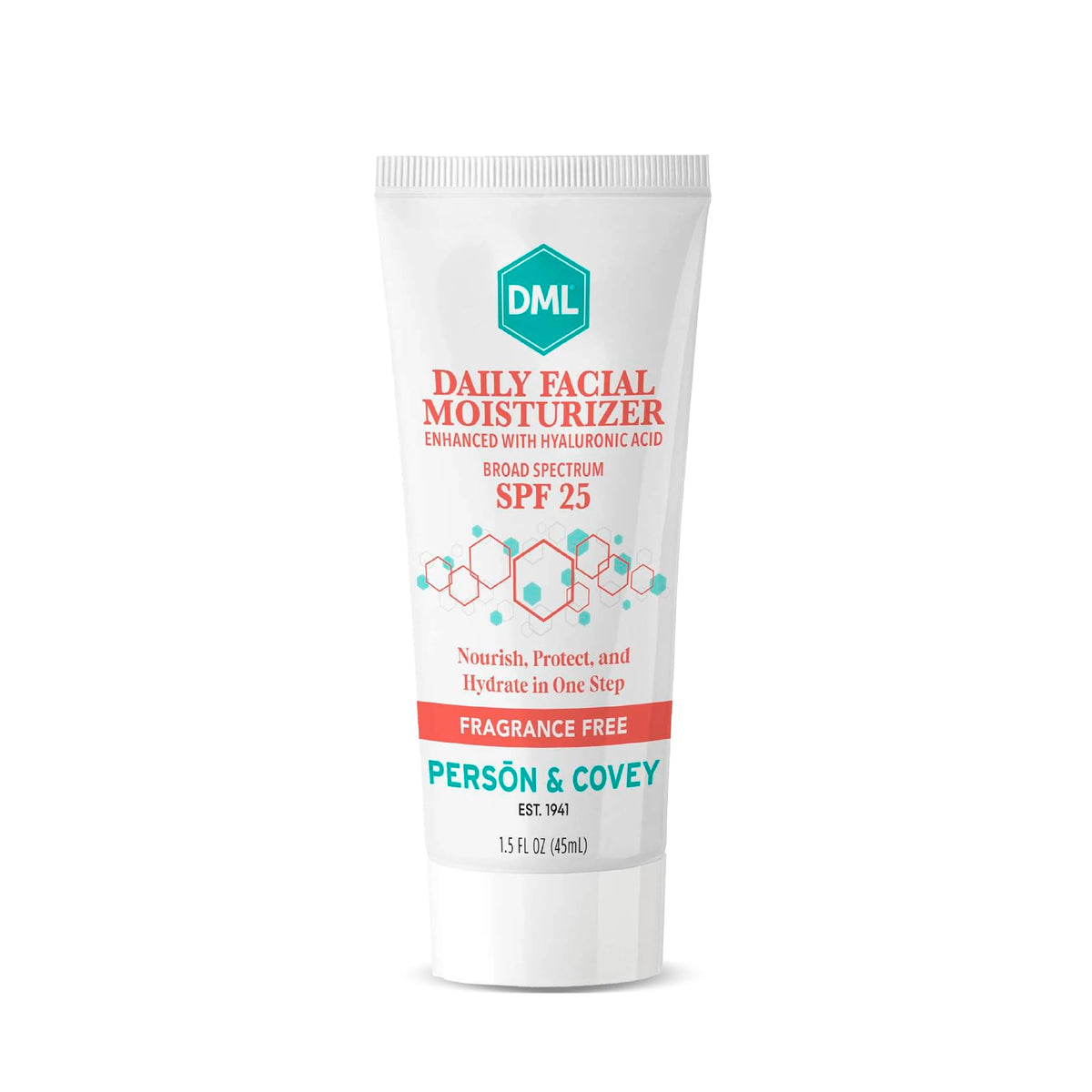 DML front packaging showing tube and SPF 25 protection benefit