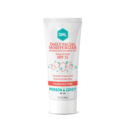 DML front packaging showing tube and SPF 25 protection benefit