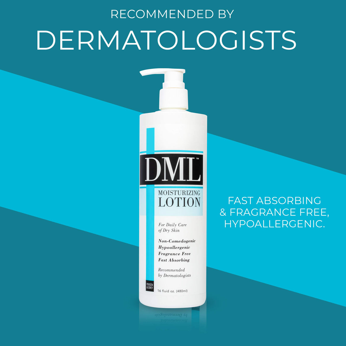 Hand holding the DML bottle demonstrating ease of use