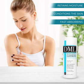 DML 16 fl oz bottle beside everyday items to show scale