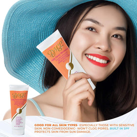 DML label close-up highlighting SPF 25 and unscented feature