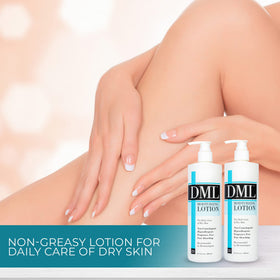 DML bottle beside hand for scale, showing 16 oz practical size benefit