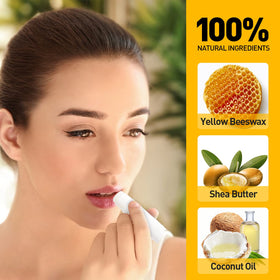 DMSKY lip balm applied on hand to show smooth texture and quick moisturize benefit