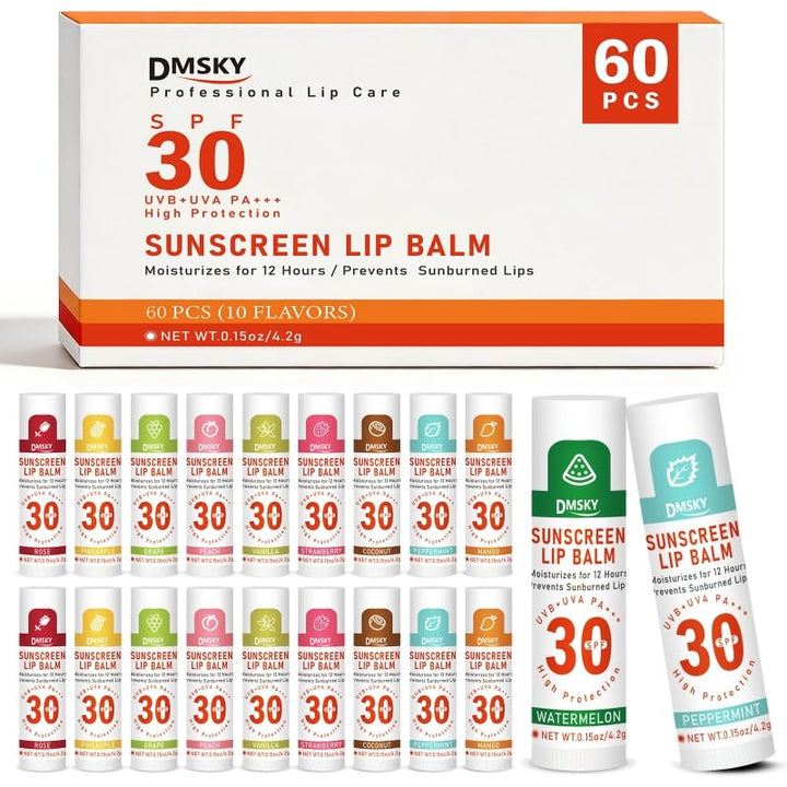 DMSKY front packaging showing 60-pack and clear sunscreen benefit