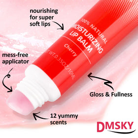 Dmsky lifestyle makeup table setup showing gloss layering and everyday use benefits