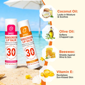 DMSKY lip balm in hand illustrating travel-size convenience benefit