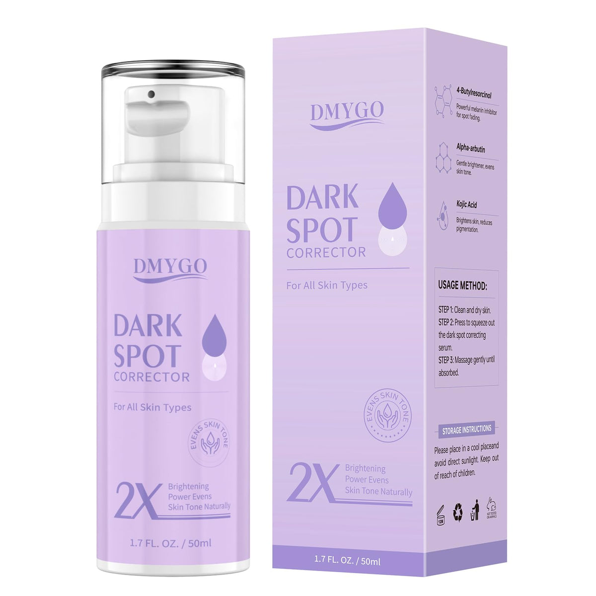 DMYGO front packaging showing label and corrective serum benefits