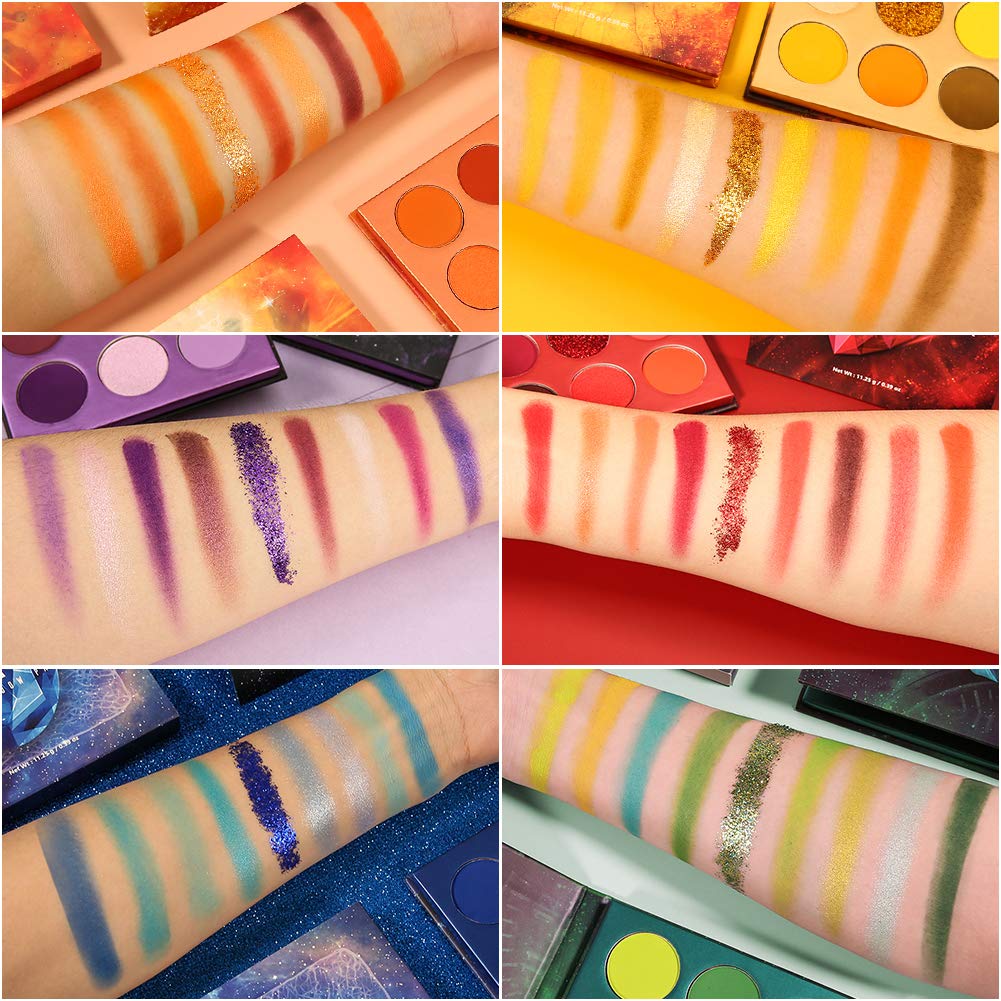 docolor arm swatches of multiple shades showing true-to-pan pigmentation