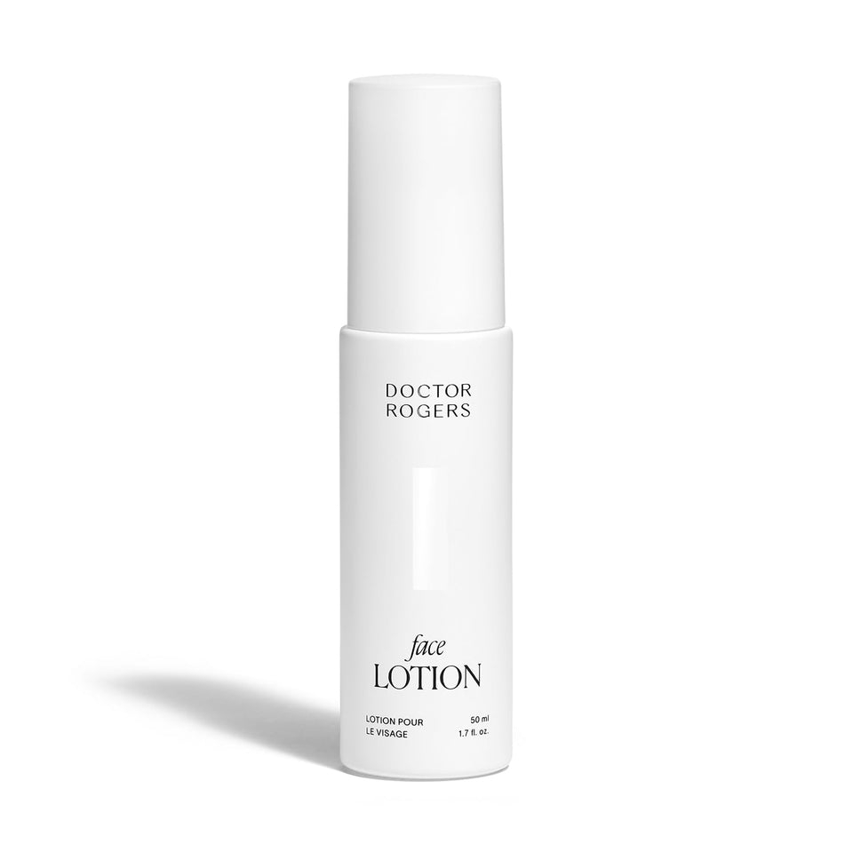 Doctor Rogers face lotion front packaging showing clean design and benefits