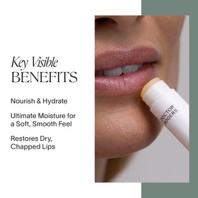 Doctor Rogers lip balm open showing smooth texture for instant hydration