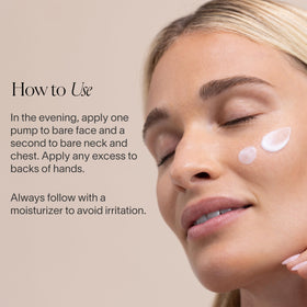 Doctor Rogers applying serum in night routine, illustrates simple nightly use benefit